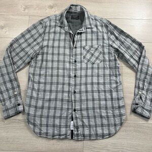 Rag & Bone Shirt Mens Gray Plaid Button Up Cotton Long Sleeve Classic Fit